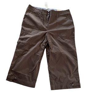 VAN HEUSEN Brown Cargo Modern Fit Pedal Pusher Pants Cropped Size 12